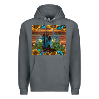 Rock boot cactus sunflower gemstone Premium Hoodie - AdoDesignShop