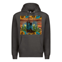 Smoke boot cactus sunflower gemstone Premium Hoodie - AdoDesignShop