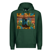 Sports Green boot cactus sunflower gemstone Premium Hoodie - AdoDesignShop