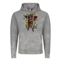 Cloud Rock highland cow with sunflower Vintage Hoodie - RanaPortraitStore
