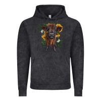 Highland Cow With Sunflower Vintage Hoodie | Teevron