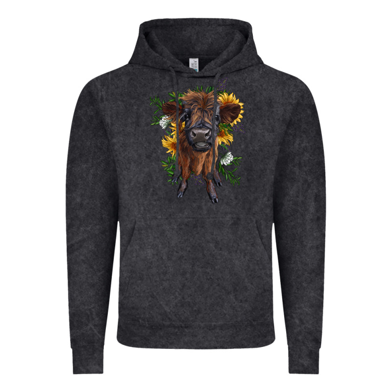 Highland Cow With Sunflower Vintage Hoodie by RanaPortraitStore | Teevron