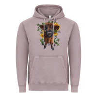 Vintage Zinc highland cow with sunflower Vintage Hoodie - RanaPortraitStore