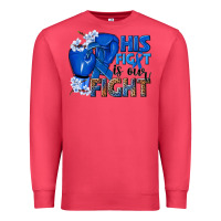 Cardinal his fight is our fight colon cancer blue ribbon Premium Sweatshirt - NancyCooperArtShop
