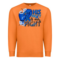 His Fight Is Our Fight Colon Cancer Blue Ribbon Premium Sweatshirt | Teevron