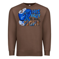 Chestnut his fight is our fight colon cancer blue ribbon Premium Sweatshirt - NancyCooperArtShop