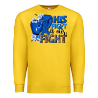 Lemon his fight is our fight colon cancer blue ribbon Premium Sweatshirt - NancyCooperArtShop