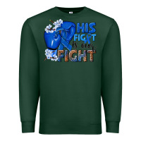Sports Green his fight is our fight colon cancer blue ribbon Premium Sweatshirt - NancyCooperArtShop