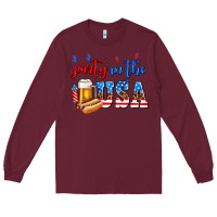 Burgundy party in the usa Long Sleeve Tee - AdoDesignShop