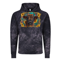 Cloud Black highland cow calf with western background Vintage Hoodie - RanaPortraitStore