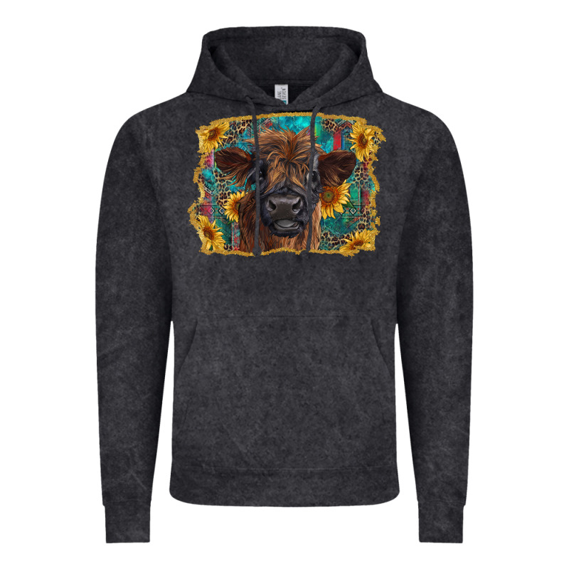 Highland Cow Calf With Western Background Vintage Hoodie by RanaPortraitStore | Teevron