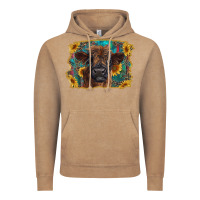 Vintage Coffee highland cow calf with western background Vintage Hoodie - RanaPortraitStore