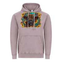 Vintage Zinc highland cow calf with western background Vintage Hoodie - RanaPortraitStore
