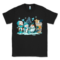 Black winter snowman coffee cups Classic Tee - AdoDesignShop