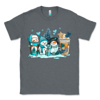 Charcoal Heather winter snowman coffee cups Classic Tee - AdoDesignShop