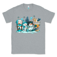 Heather Grey winter snowman coffee cups Classic Tee - AdoDesignShop