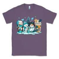 Lavender winter snowman coffee cups Classic Tee - AdoDesignShop