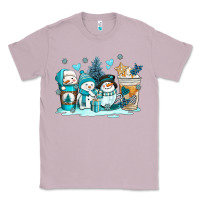 Lilac winter snowman coffee cups Classic Tee - AdoDesignShop