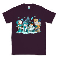Plum winter snowman coffee cups Classic Tee - AdoDesignShop