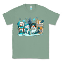 Sage winter snowman coffee cups Classic Tee - AdoDesignShop