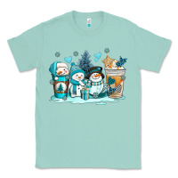 Seafoam winter snowman coffee cups Classic Tee - AdoDesignShop