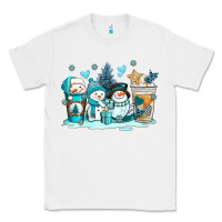 White winter snowman coffee cups Classic Tee - AdoDesignShop