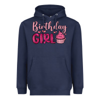 Navy birthday girl cupcake Heavyweight Hoodie - MaliasSmallBusiness