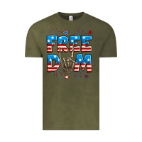 Vintage Olive Freedom rock hand Vintage Tee - Neo Western