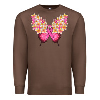 Chestnut Pink ribbon Breast Cancer butterfly Premium Sweatshirt - NancyCooperArtShop