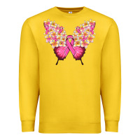 Lemon Pink ribbon Breast Cancer butterfly Premium Sweatshirt - NancyCooperArtShop