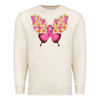 Sandshell Pink ribbon Breast Cancer butterfly Premium Sweatshirt - NancyCooperArtShop