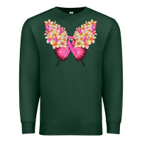Sports Green Pink ribbon Breast Cancer butterfly Premium Sweatshirt - NancyCooperArtShop