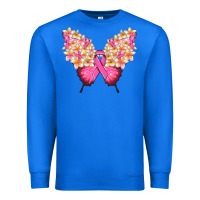 True Royal Pink ribbon Breast Cancer butterfly Premium Sweatshirt - NancyCooperArtShop