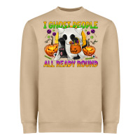 Mushroom I Ghost People All Ready Round Heavyweight Sweatshirt - texasbilliewilder