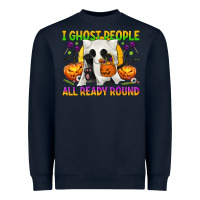 Navy I Ghost People All Ready Round Heavyweight Sweatshirt - texasbilliewilder