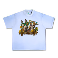 Grape Ice 2 donkeys with sunflowers Urban Heavy Tee - BarkalooDesign