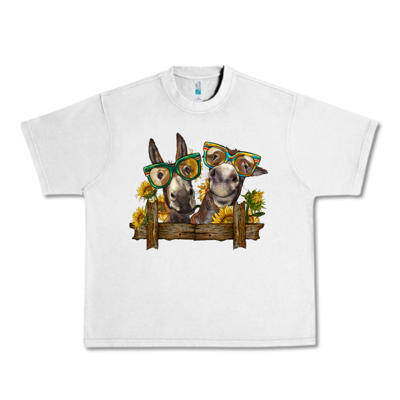 2 Donkeys With Sunflowers Urban Heavy Tee by BarkalooDesign | Teevron