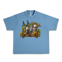 Pebble Blue 2 donkeys with sunflowers Urban Heavy Tee - BarkalooDesign