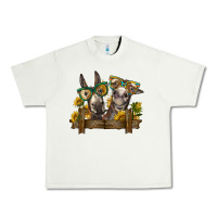 Pistachio 2 donkeys with sunflowers Urban Heavy Tee - BarkalooDesign