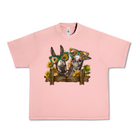 Salmon 2 donkeys with sunflowers Urban Heavy Tee - BarkalooDesign