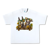 White 2 donkeys with sunflowers Urban Heavy Tee - BarkalooDesign