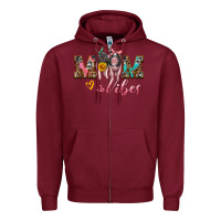 Burgundy mom vibes baby pigs Zipper Hoodie - Artiststas