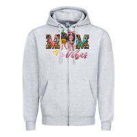 Heather Grey mom vibes baby pigs Zipper Hoodie - Artiststas