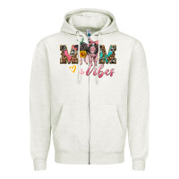 Oatmeal Heather mom vibes baby pigs Zipper Hoodie - Artiststas