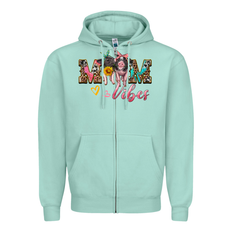 Mom Vibes Baby Pigs Zipper Hoodie by Artiststas | Teevron