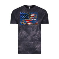 Cloud Black Leopard glitter American flag 4th of july Vintage Tee - CowGirlArtShop