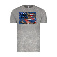 Leopard Glitter American Flag 4th Of July Vintage Tee | Teevron