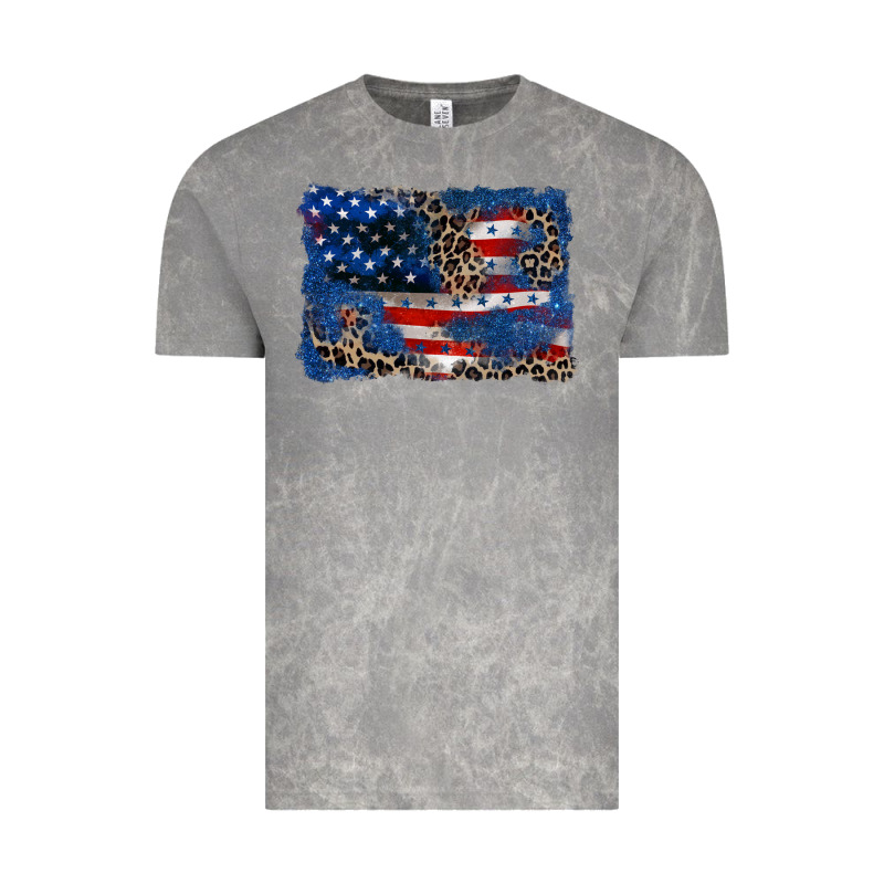 Leopard Glitter American Flag 4th Of July Vintage Tee by CowGirlArtShop | Teevron