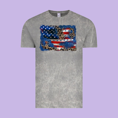 Leopard Glitter American Flag 4th Of July Vintage Tee Designed By Cowgirlartshop