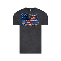 Vintage Black Leopard glitter American flag 4th of july Vintage Tee - CowGirlArtShop